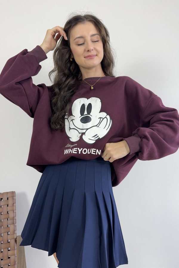 Bluza bordowa z myszką MICKEY 1