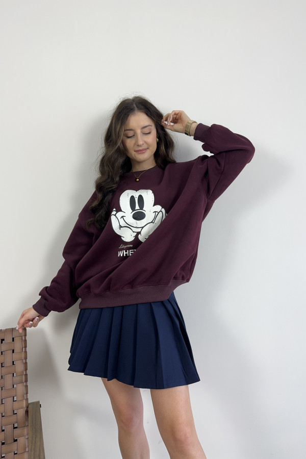 Bluza bordowa z myszką MICKEY 2