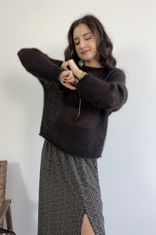 Sweter czekoladowy 80% kid moher PREMIUM 3