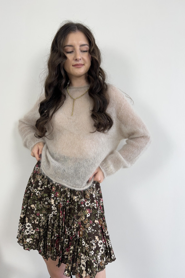 Sweter beżowy 80% kid moher PREMIUM 2