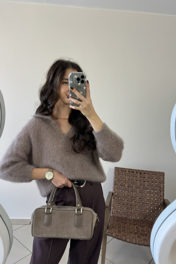 Sweter z kołnierzykiem 80% kid moher fango MICHOS 3