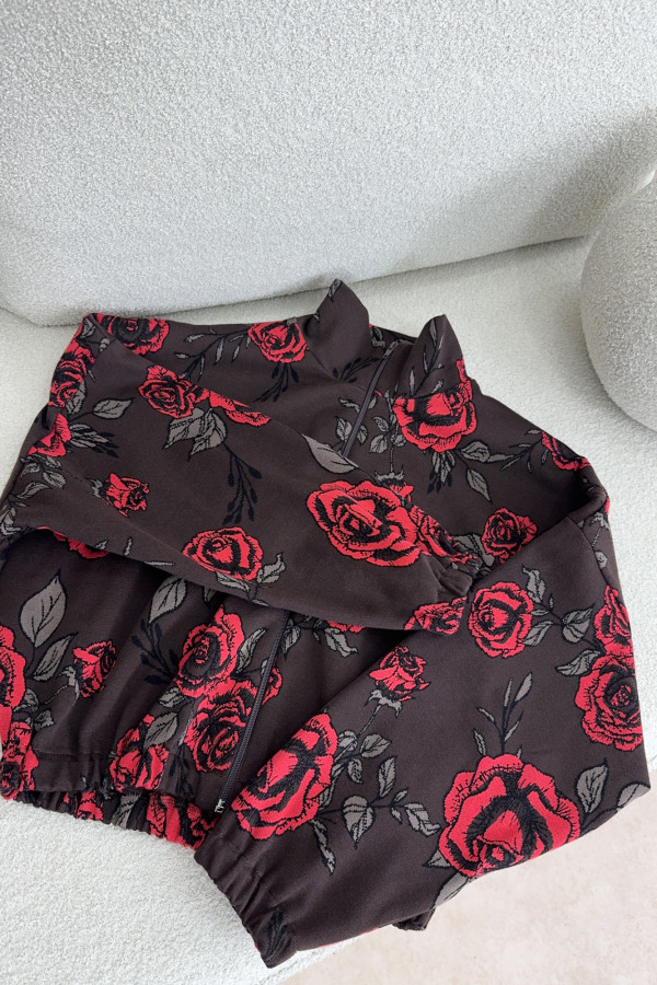 Bluza rozpinana w kwiaty czekoladowa 100% bawełna ROSALIA 5