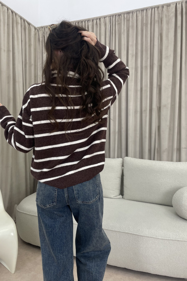 Sweter w paski z zamkiem LORENE 3