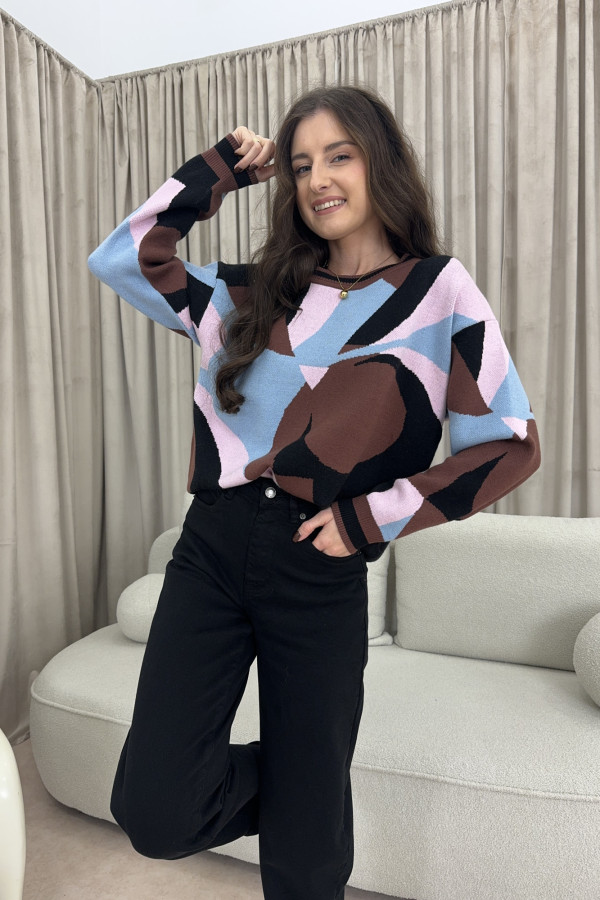 Sweter kolorowy z wiskozą COLORFULL