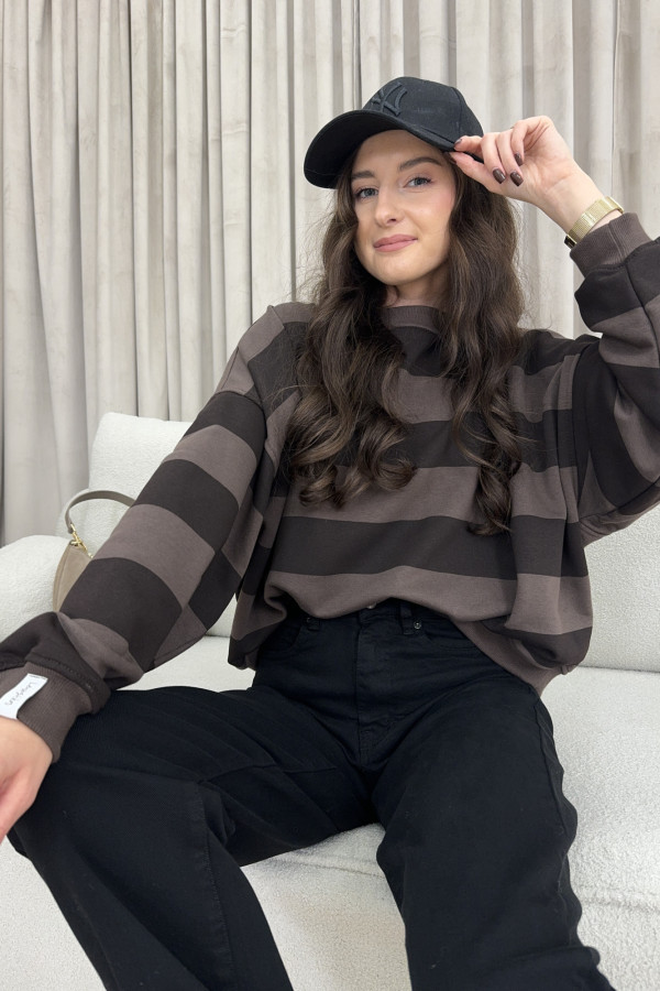 Bluza bawełniana oversize w paski LENA