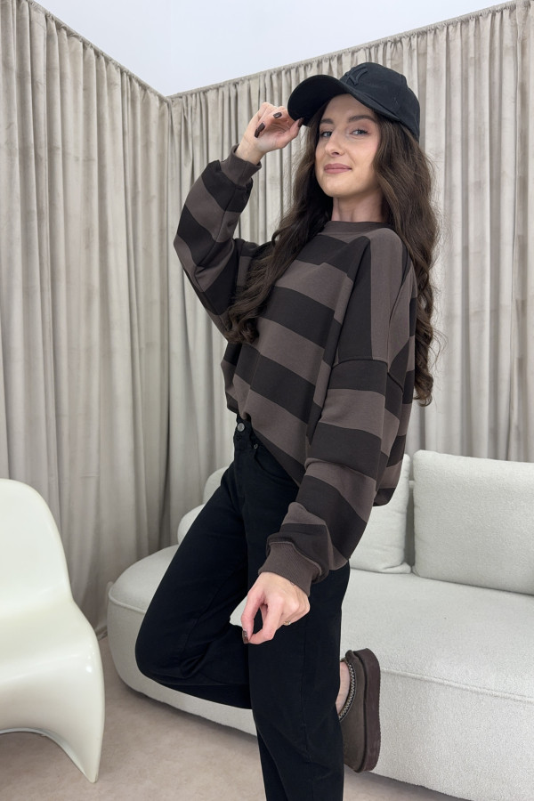 Bluza bawełniana oversize w paski LENA 1