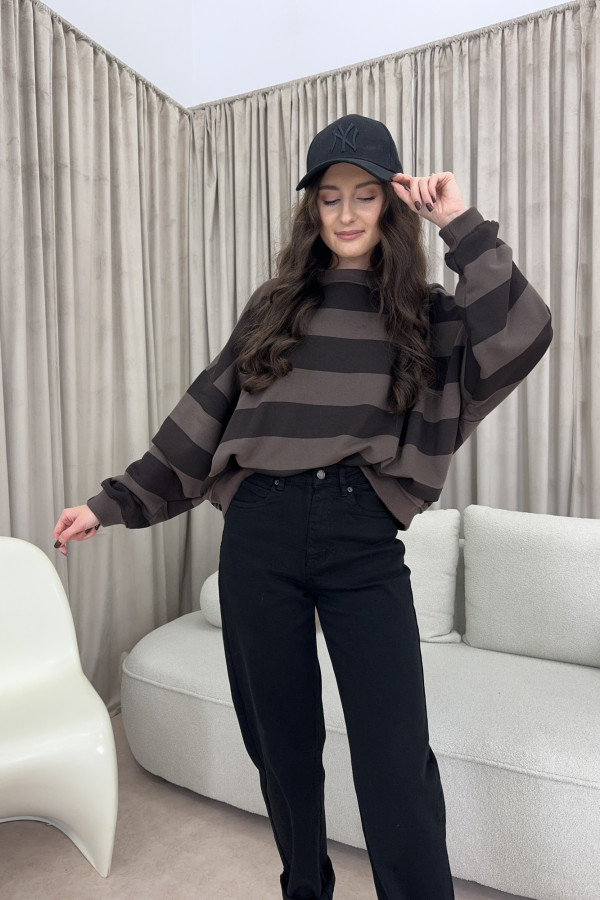 Bluza bawełniana oversize w paski LENA 2