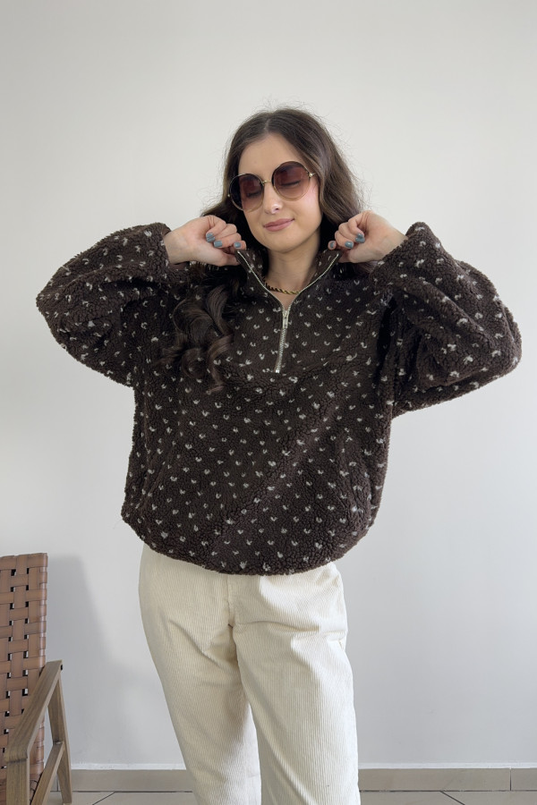 Polar/kurtka baranek z zamkiem czekoladowa DAISY 1