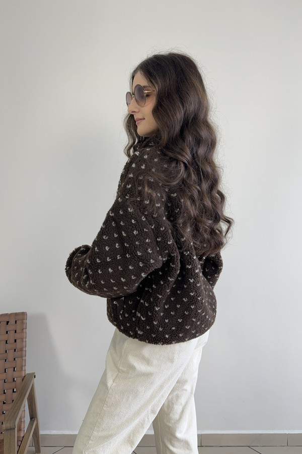 Polar/kurtka baranek z zamkiem czekoladowa DAISY 2