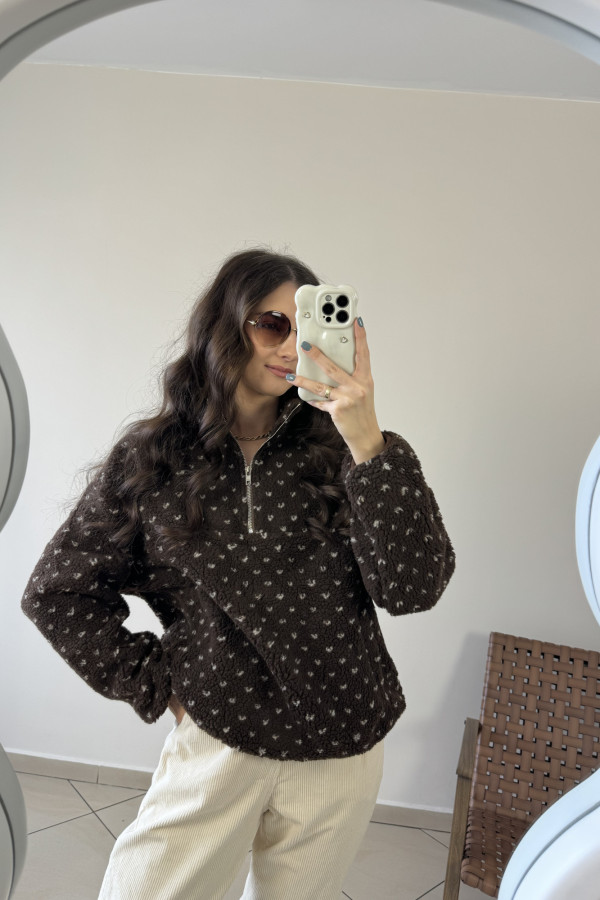 Polar/kurtka baranek z zamkiem czekoladowa DAISY 3